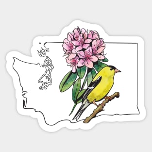 Washington State Flower and Bird Sticker